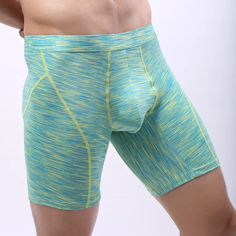 Men Trunks Bulge Pouch Boxer Fashion Loose Long Legs Trousers Sports Breathable Wear-Resistant Underpants Shorts Cuecas