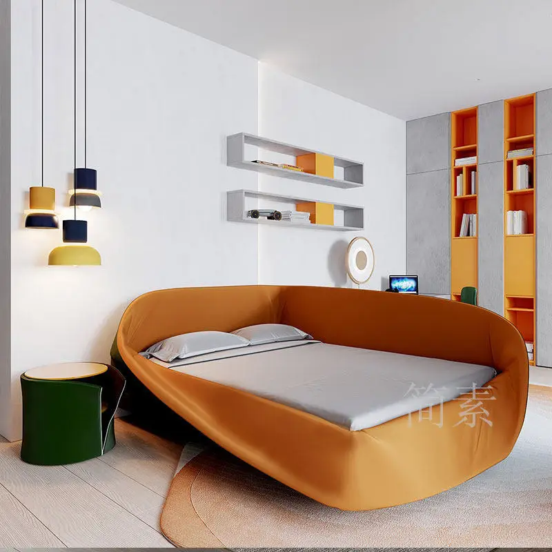 Orange fabric bird's nest bed does not interfere with each other Internet celebrities landing bird's nest double parent-child