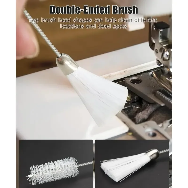 6-in-1 Sewing Machine Cleaning & Repair Tool Kit (Tweezers/Brush/Screwdriver) for DIY Maintenance - Household/Industrial Use