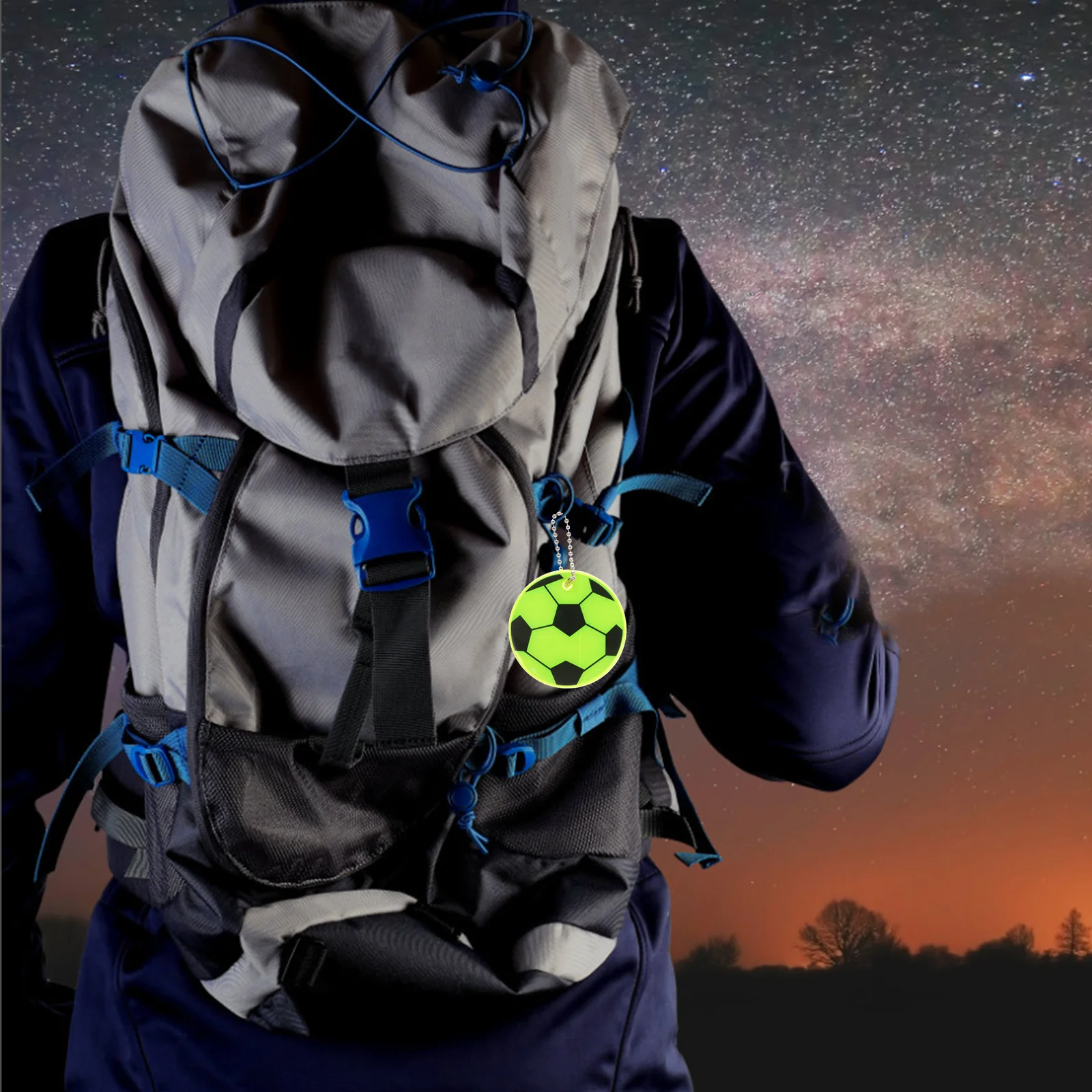 

10Pcs Reflective Ball Keychains Pendant Plastic Bike Reflectors Backpack Accessories Visibility Safety Pendant