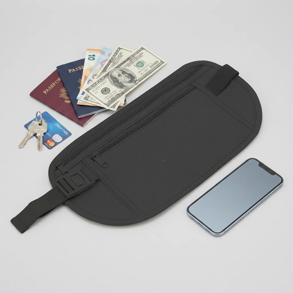 Waterproof Money Belt for Travel Men Women Hidden Passport Holder Anti Theft Waist Pack Running Hiking Slim Security Bag
