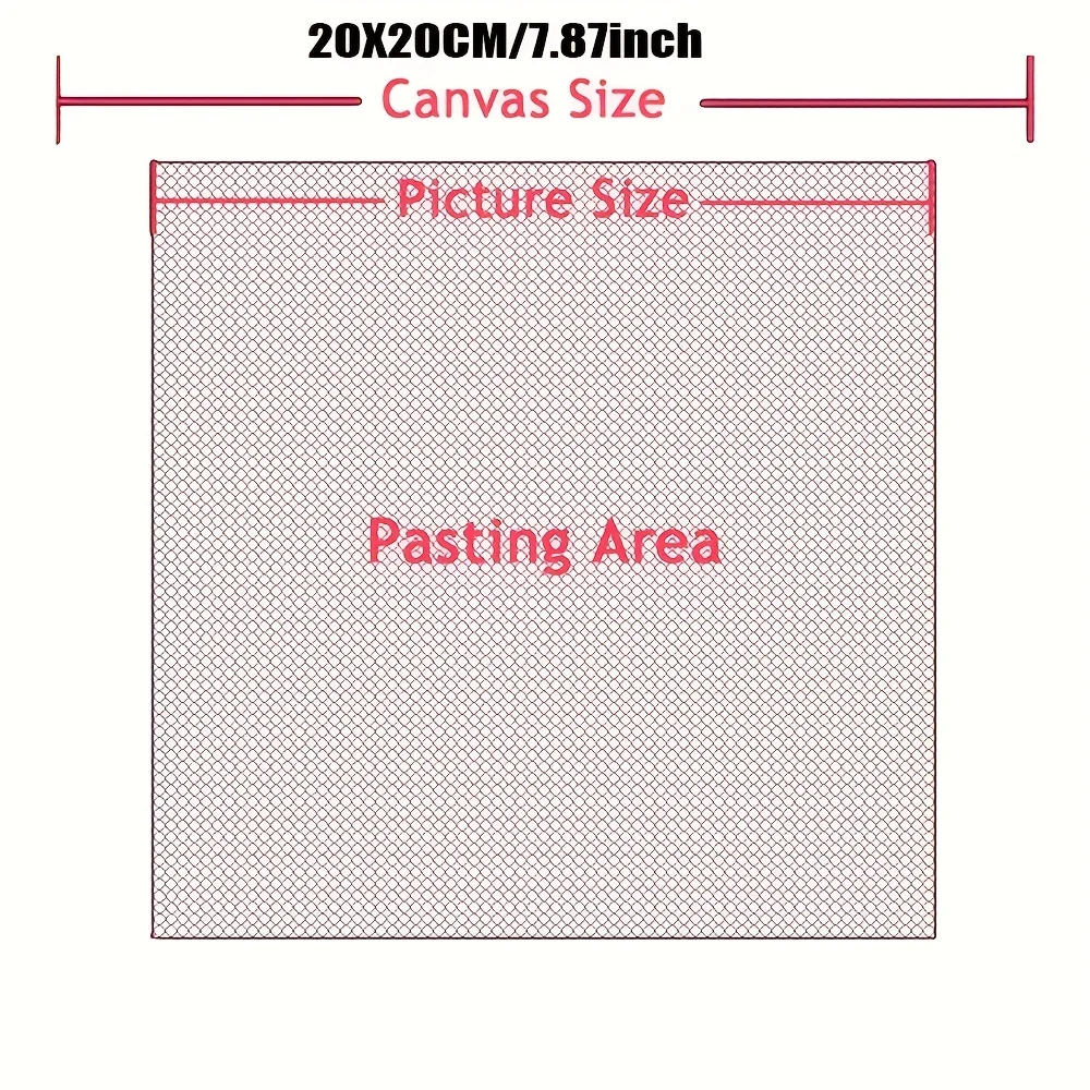 1pc Blank Canvas 5D Round Diamond Painting Tool Blank Canvas Diamond Painting Embroidery Accessories 20x20cm(7.87inchx7.87inch)