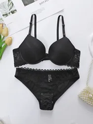 Women Solid Color Sexy Underwear Set Gathered Push Up Underwear Daily Comfortable And Close Fitting Seamless Underwear Set 3208