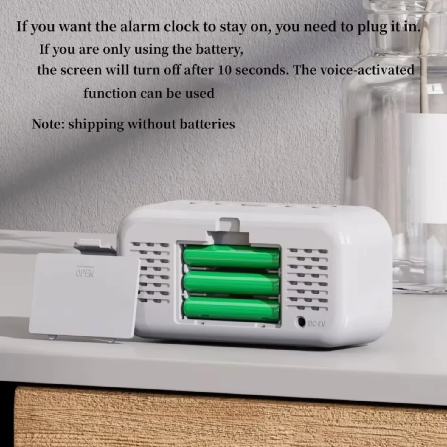 Alarm Clock Plug In Electronic Digital Clock Dual Alarms Temperature Table Clock 12/24H Brightness Adjustment