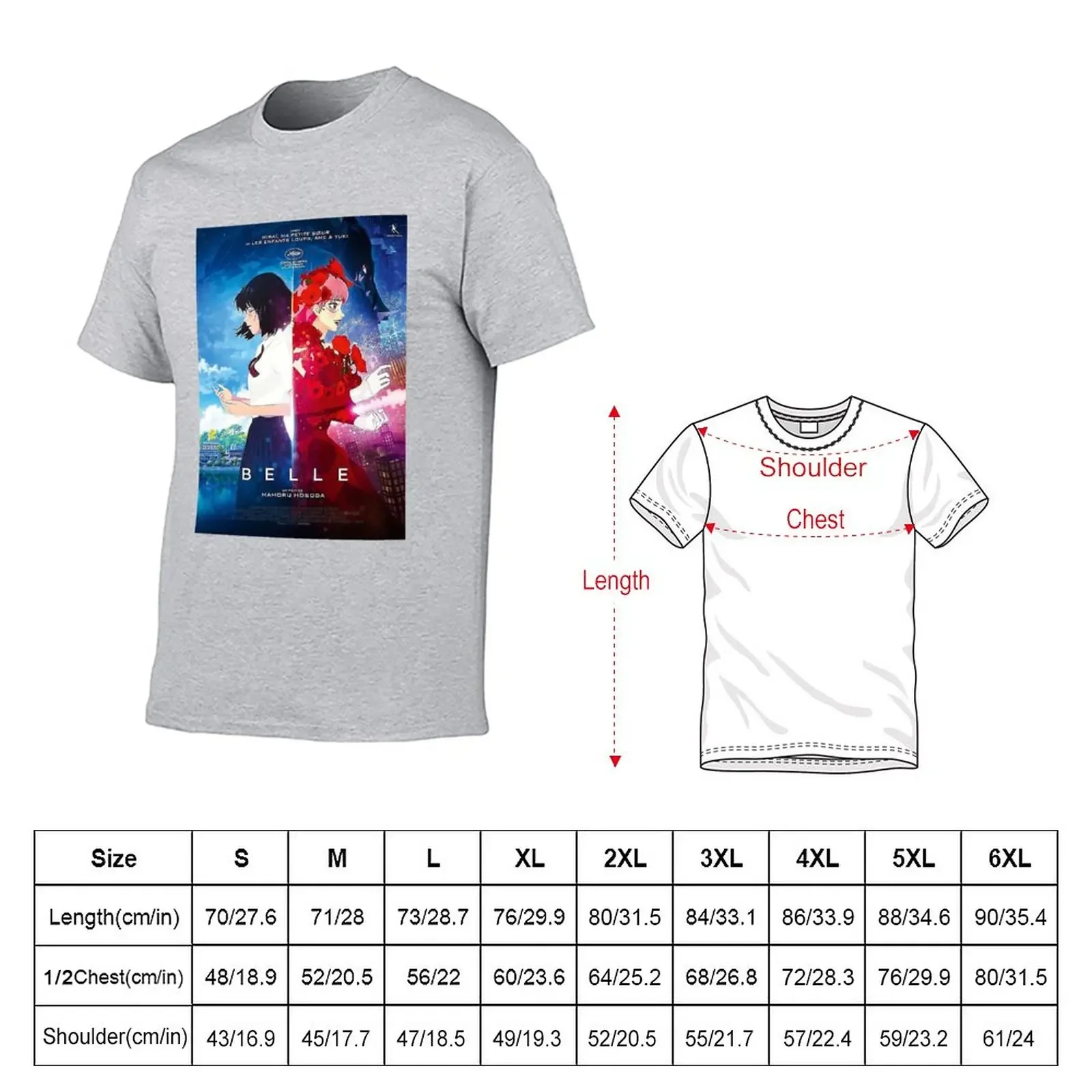 BELLE - MAMORU HOSODA T-Shirt funnys oversized kawaii clothes t shirt men