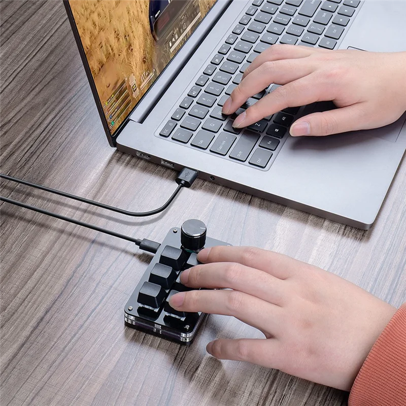 Programação macro botão personalizado teclado 6 teclas copiar colar mini botão photoshop teclado para jogos, rgb 6 teclas com fio