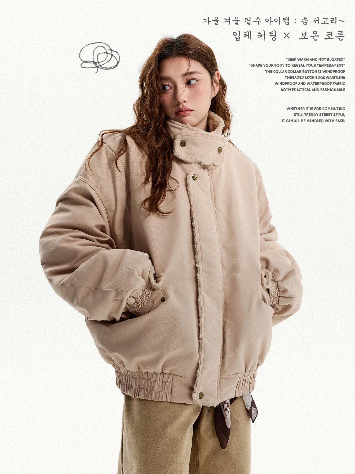 

Зимняя парка Damon Island в американском ретро-стиле с воротником из овечьей шерсти, утепленная, для пар, теплая, хлопковая, свободного кроя, удлиненная