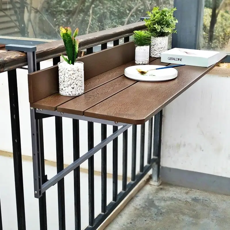 

Modern Balcony Railing Hanging Table Creative Hanging Computer Table Home Bar Counter Lifting Folding Desk