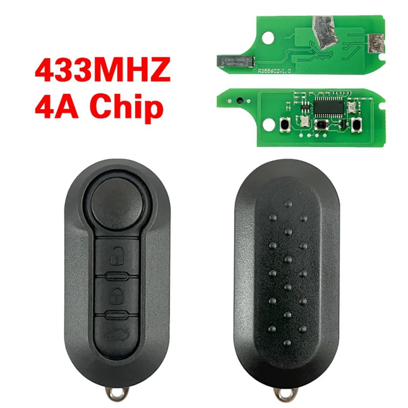 Llave abatible duradera PN A2C86460000 4A Chip 433,92 Mhz para Fiat STRADA MOBI UNO FIORINO E MAIS control remoto de coche de 3 botones CN017041