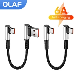 90-stopniowy kolanko USB typu C Kabel 6A Szybkie ładowanie typu C do transmisji danych typu C do iPhone 15 Pro 0,25/0,5M Krótki kabel Power Bank