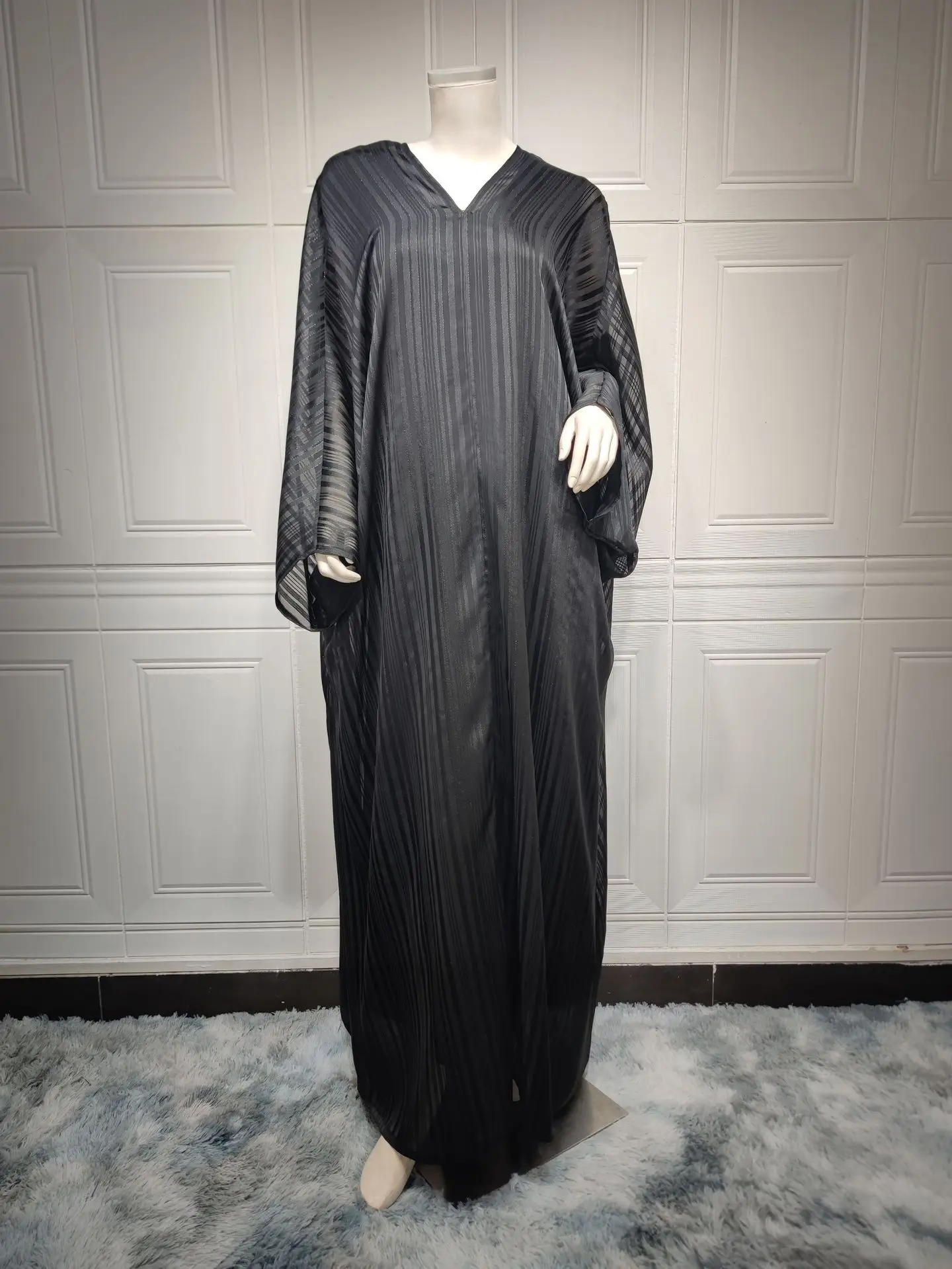 Abaya ample à manches chauve-souris pour femmes, robe musulmane du Ramadan, vêtements islamiques solides, Kaftan de dubaï, ensemble musulman scintillant turc, nouvelle collection 2025