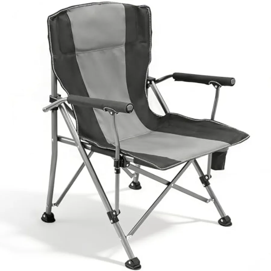 

Heavy Duty Camping Chair 500LBS Capacity, Portable Outdoor Chair Durable Padded Folding Chair Beach, Fishing