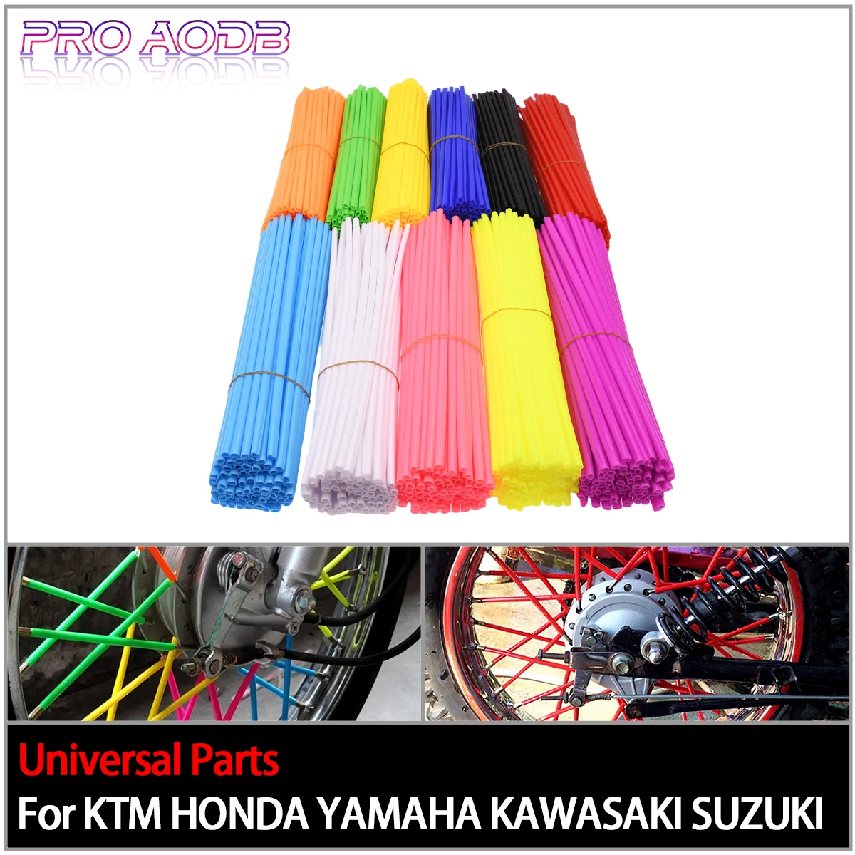 

For MX Motocross Dirt Pit Bike Enduro Supermoto Honda Suzuki New Motorcycle Wheel Rim Spoke Wrap Kit Skin Cover 36 inch