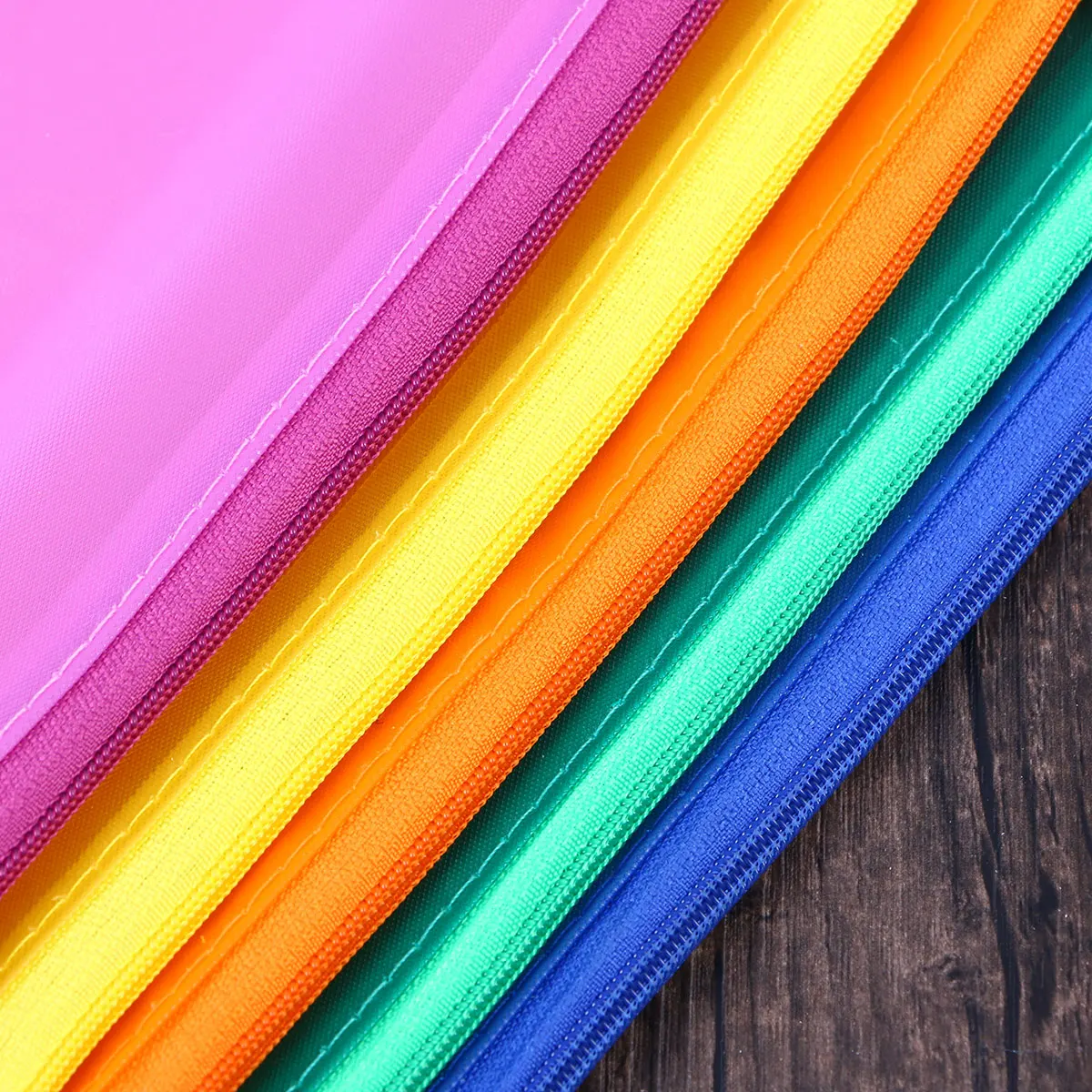 

12Pcs File Bag PVC Mesh Portable Waterproof Zipper Stationery Pencil Case Organizer Office School Stationery Bag