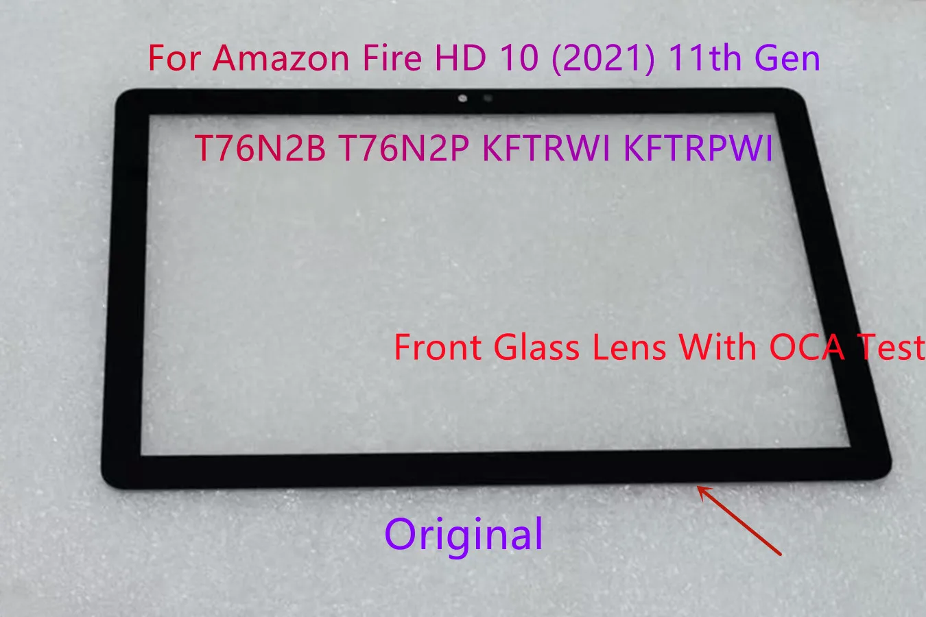 New For Amazon Fire HD 10 2021 11th Gen T76N2B T76N2P KFTRWI KFTRPWI Touch Screen Panel Tablet Front Glass Lens +OCA 100% Tested