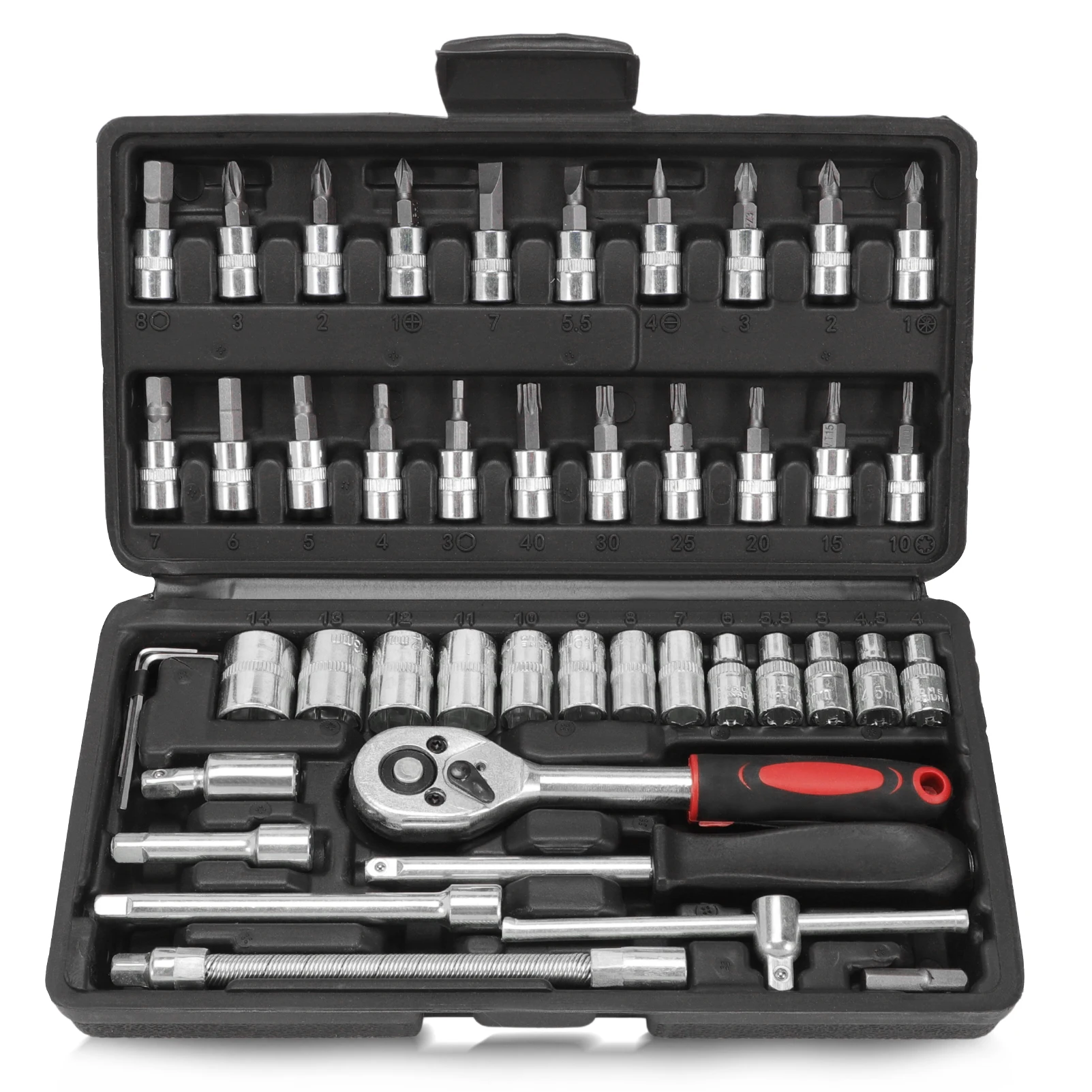 

Universal Socket Wrench Diy 46pcs Repair Tool Kit Ratchet Screwdriver for Car Repair Hardware Toolbox