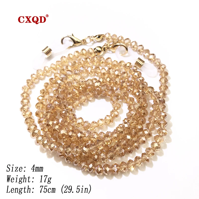 Fashion Reading Glasses Chain for Women Sunglasses Cords Casual 4mm Color Plating Beaded Eyeglass Strap Rope Masks Necklace Gift