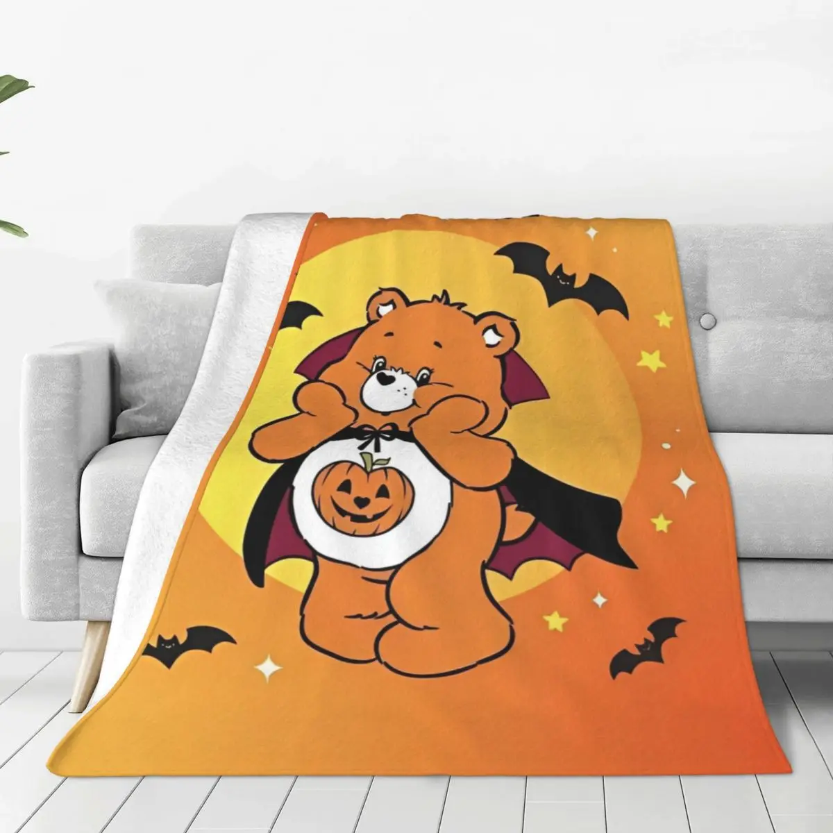 

Care Bears Halloween Flannel Blanket Winter Warm Throw Blanket for Kids Adult Bedroom Street Trend Bedspread Sofa Bed Cover