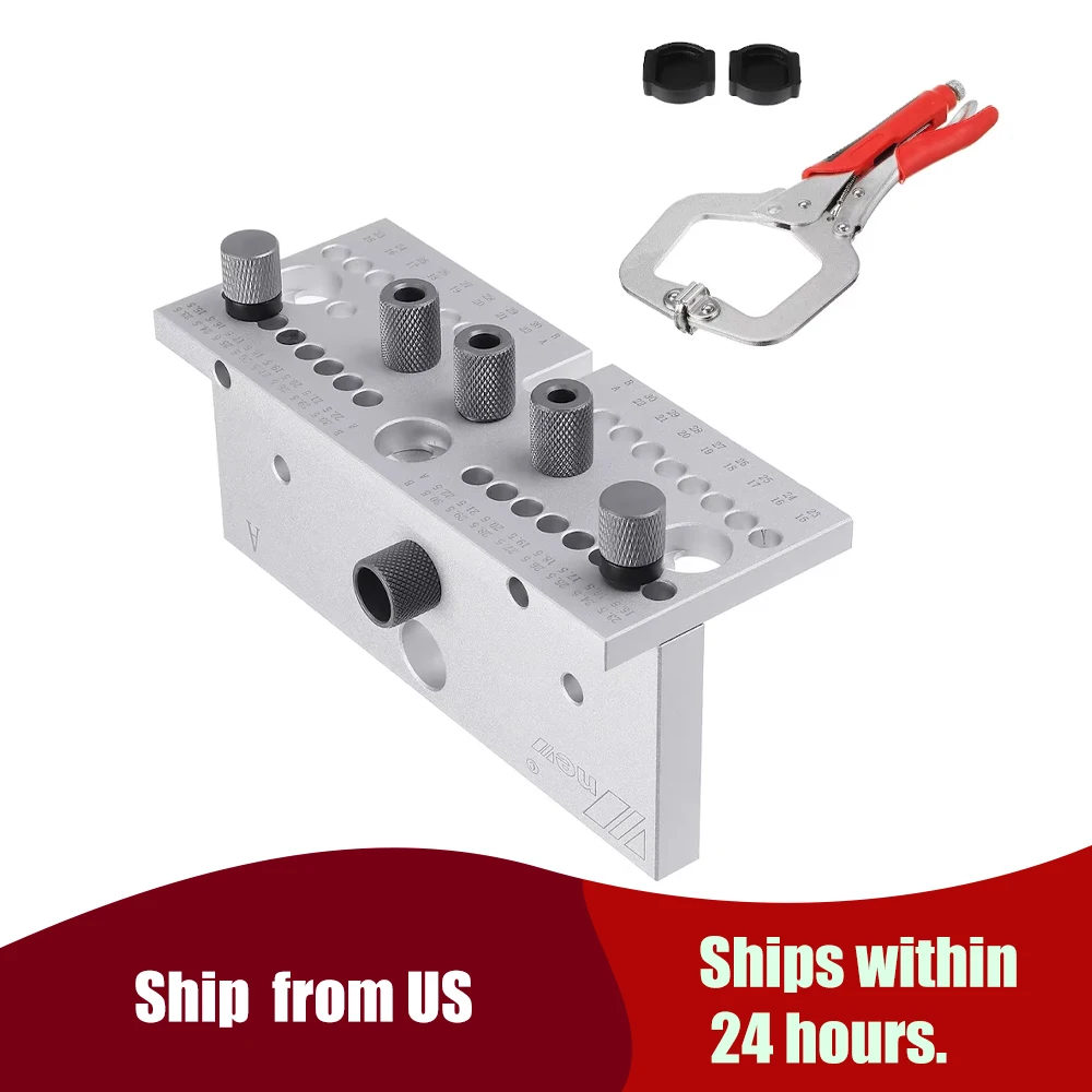 

WNew 3 In 1 Dowel Jig Woodworking Hole Puncher Drill Guide Positioning 7/8/10MM M14 M18 Hole Opener Drilling Guide Tool