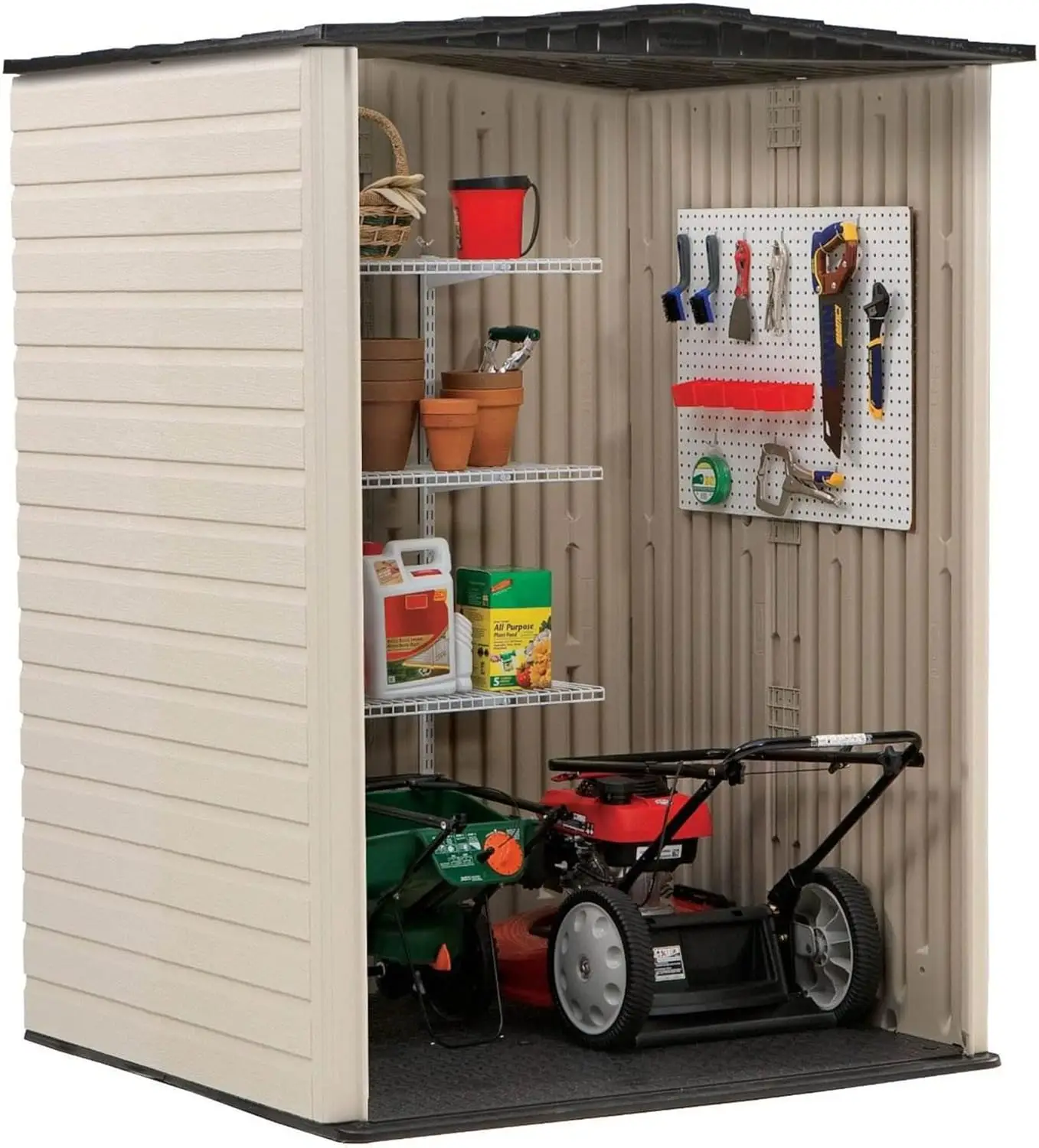 Rubbermaid FG5L2000SDONX Storage Shed, 5'x4', Sandstone