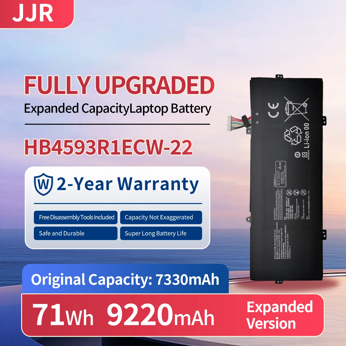 HB4593R1ECW-22 9220mAh/71Wh 7.7V Higher Capacity Replacement Laptop Battery for Huawei MatBookX Pro MACHC-WAE9LP