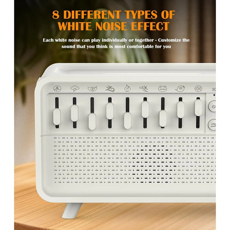White Noise Machine Diffuser Air Aroma Diffuser Humidifier with 8 White Noise Adjustable, Night Light, Bluetooth Speaker-AT35