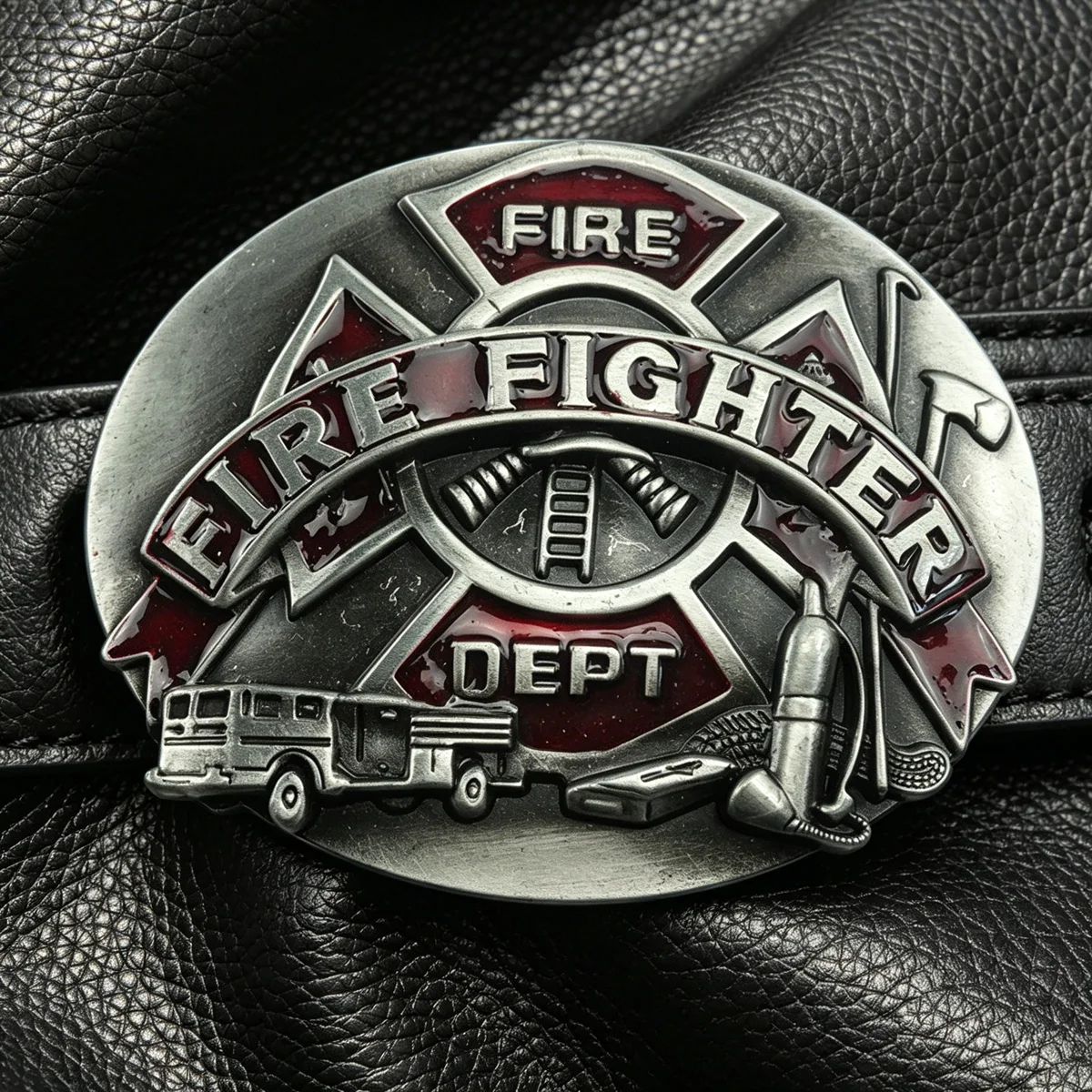 Men's Retro Western Fire Fighter Belt Buckle Fashion Accessory Cowboy Oval Shape Classic Trend