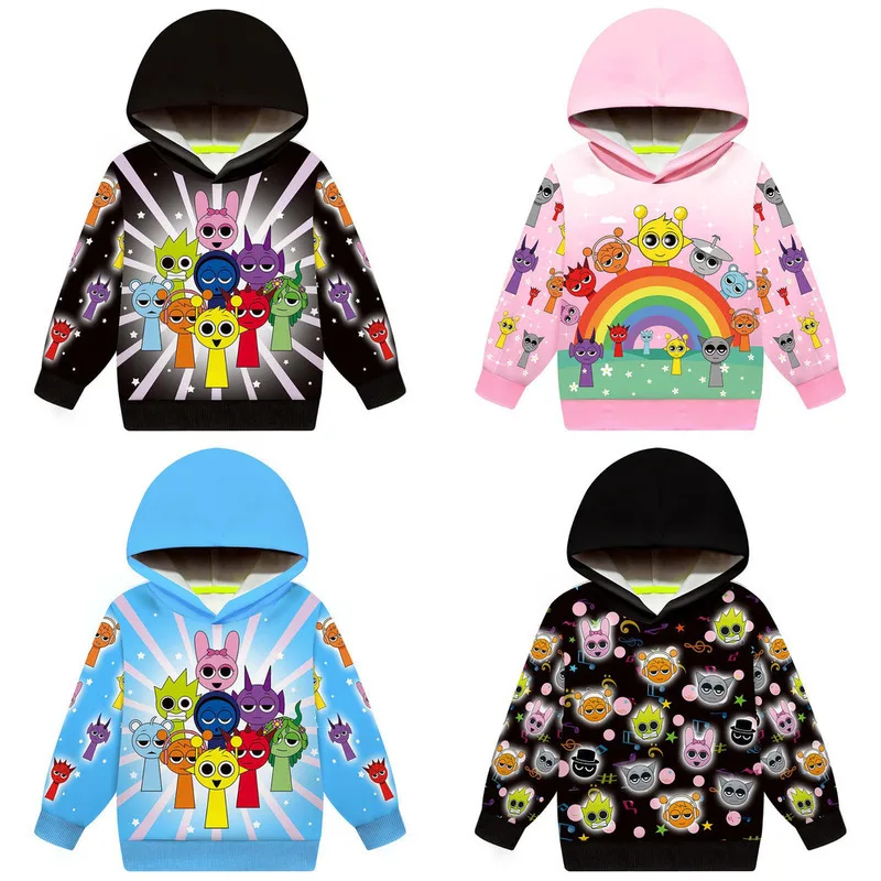 Sprunki Hoodie For Boys Girls Cosplay Sweatshirt Sprunki Incredibox Sweatshirt Costumes Cartoon 3D Print Hoodies Winter Clothing