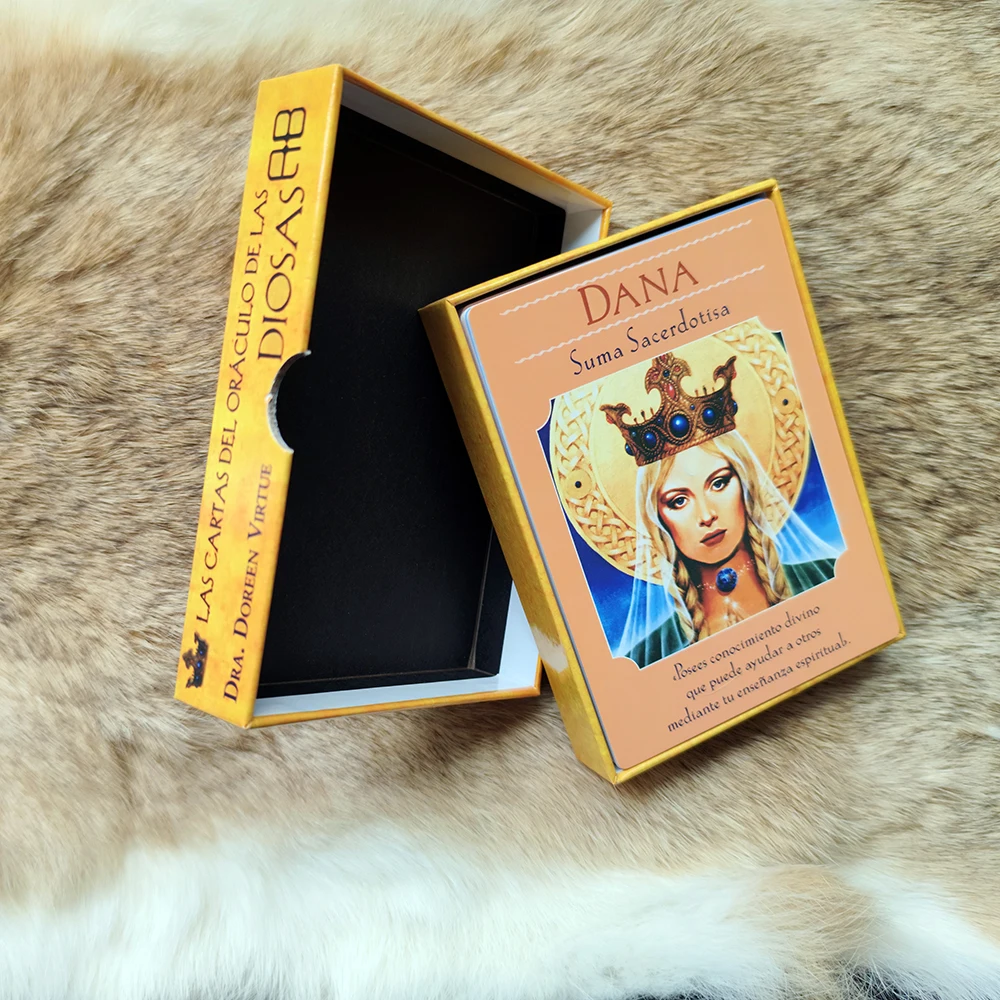 Goddess Guidance Oracle Cards Spanish Edition – 44 Card Deck in Spanish with Keyword Prompts and PDF Guidebook – 12 x 8.7 cm