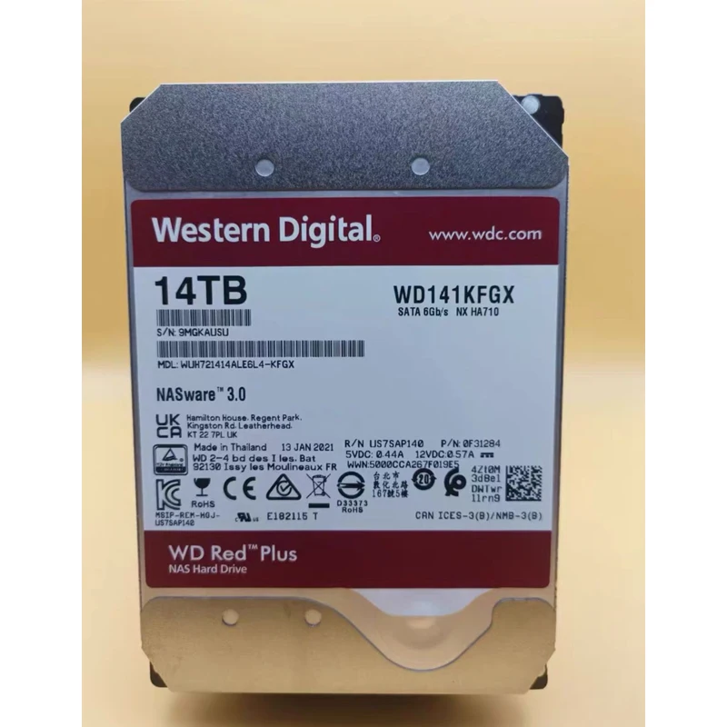 

WD 14TB WD140EFGX WUH721414ALE6L4 NAS RED disk 7200 256M enterprise mechanical hard disk cache SATA, 3.5in CMR Used