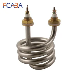 Spiral Stainless Steel Immersion Heater Copper Head Distilled Water Heating Element 80mm Tube Height 220V 380V 2500W 3000W 4500W