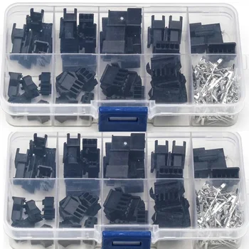 200 adet 2.54mm Pitch SM Dupont Jumper tel konektör kiti 2/3/4/5Pin erkek/kadın konut Pin başlık sıkma Terminal adaptörü