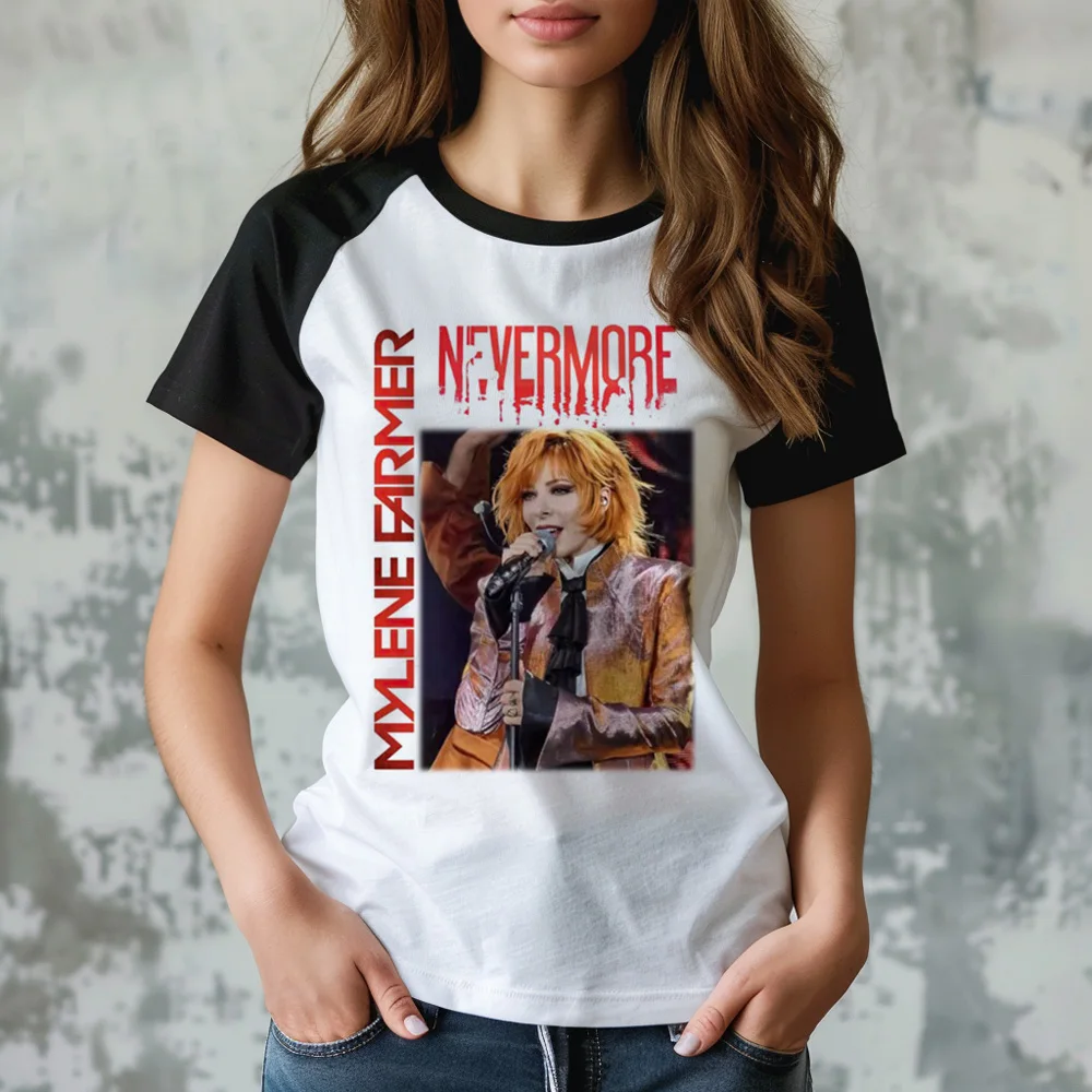 Mylene Farmer top women Japanese t-shirts girl anime clothing