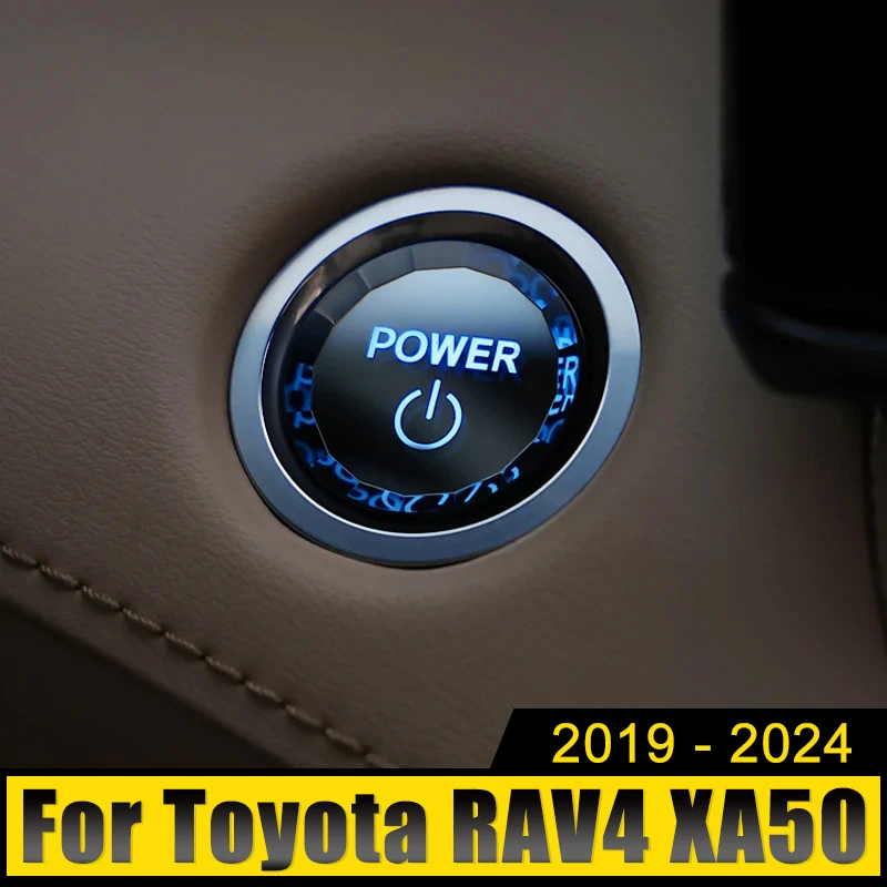 

For Toyota RAV4 XA50 2019 2020 2021 2022 2023 2024 RAV 4 Hybrid ABS Car Engine Push Start Stop Button Ring Cover Trim Sticker