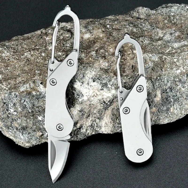 New mini high hardness all steel portable folding knife, outdoor camping knife keychain unboxing knife, jungle self-defense