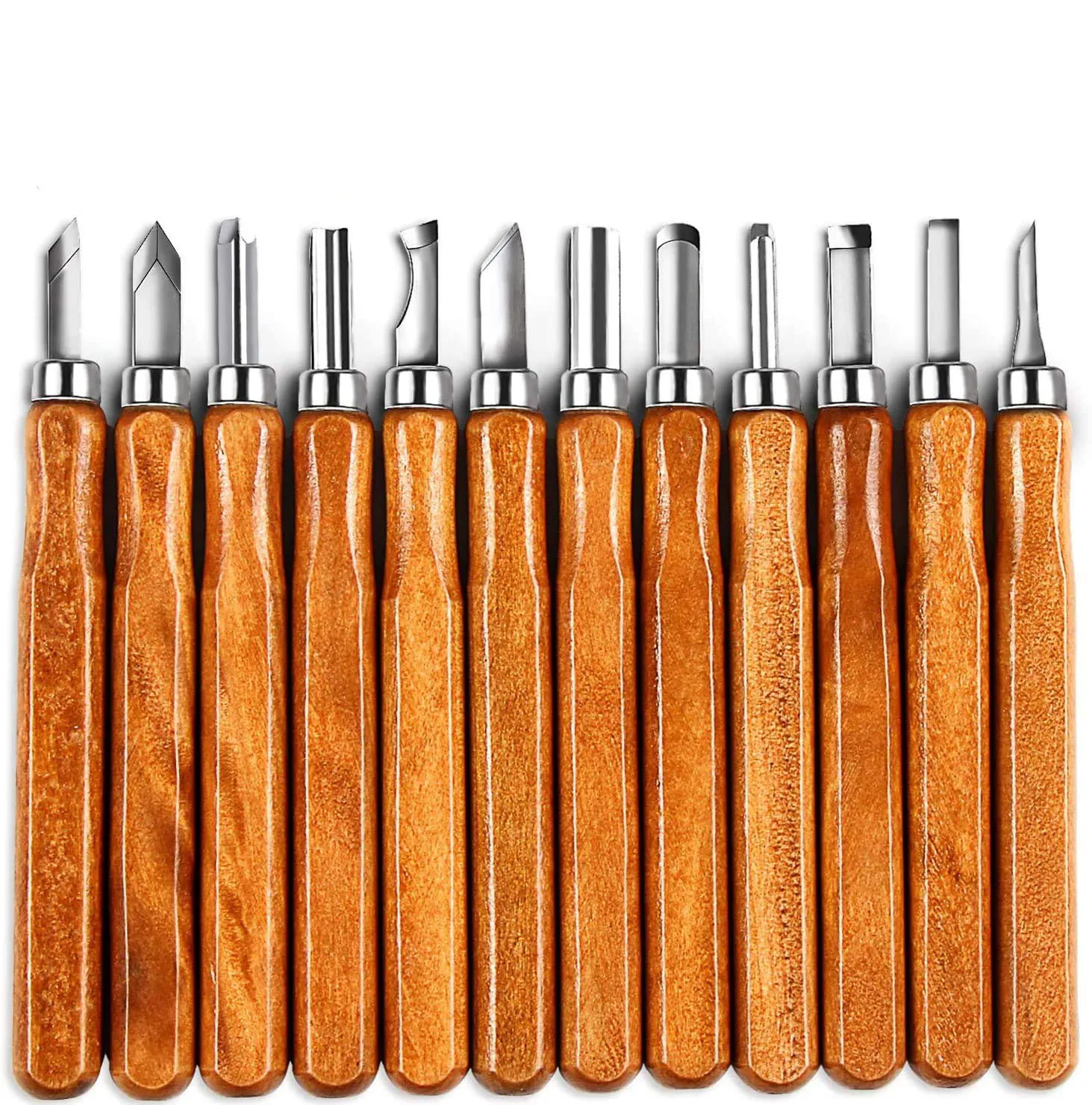 Wood Carving Tools Kit 12 PCS Hand Carving Knife Set Craft Engraving Supplies for DIY Sculpture Carpenter Experts and Beginners