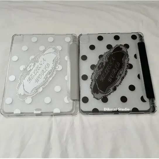 Korea ins Lace Sexy Polka Dots Tablet Case For iPad Pro 11 13 M2 M4 M3 10.2 5/6th 7/8/9/10/11th Mini 6 7 Air 3 4 5 6 Stand Cover