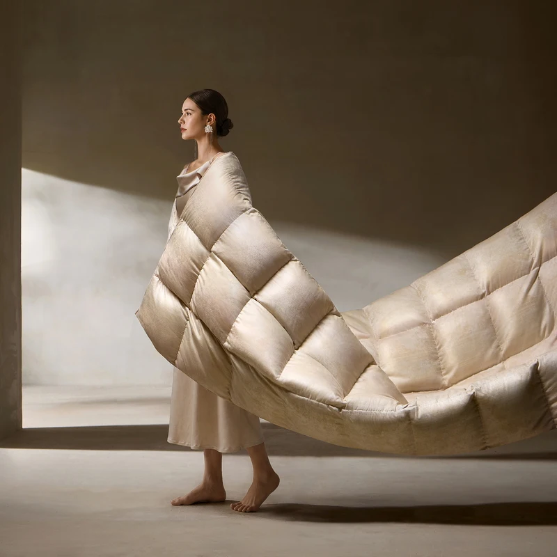 3D Jacquard Down Duvet 95 White Goose Down Quilt Home Warmth Double Duvet Core Blanket Goose Down Duvet Comforter
