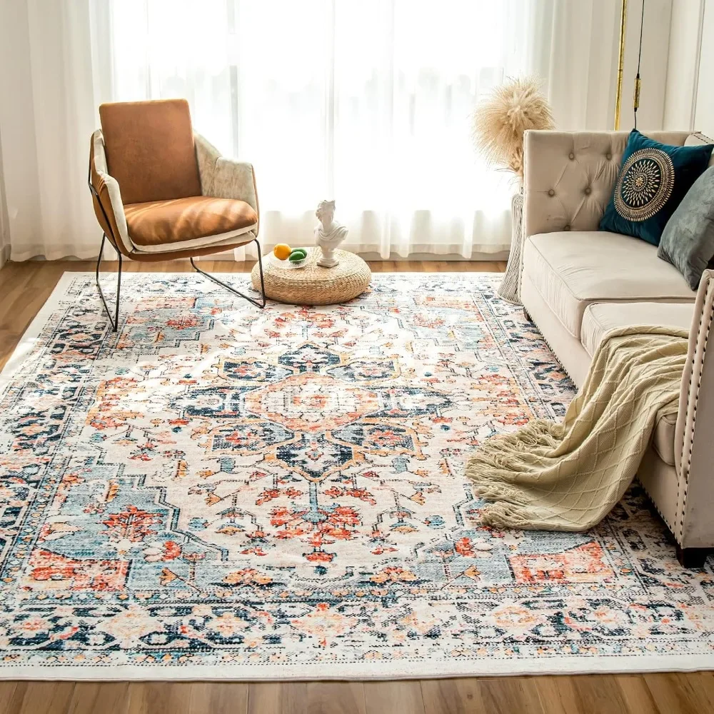 

Machine Washable Rug 5'x7' Vintage Design Washable Area Rugs with Non Slip Rugs for Living Room Bedroom Traditional