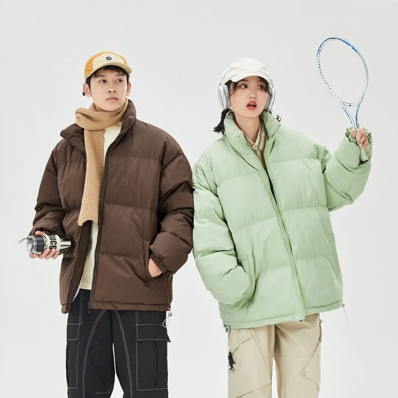 

Couples Thiened Cotton Jaet Casual Leisure Men's Sle Candy Color Bread Coat Busin Casual Brand Trendy Student
