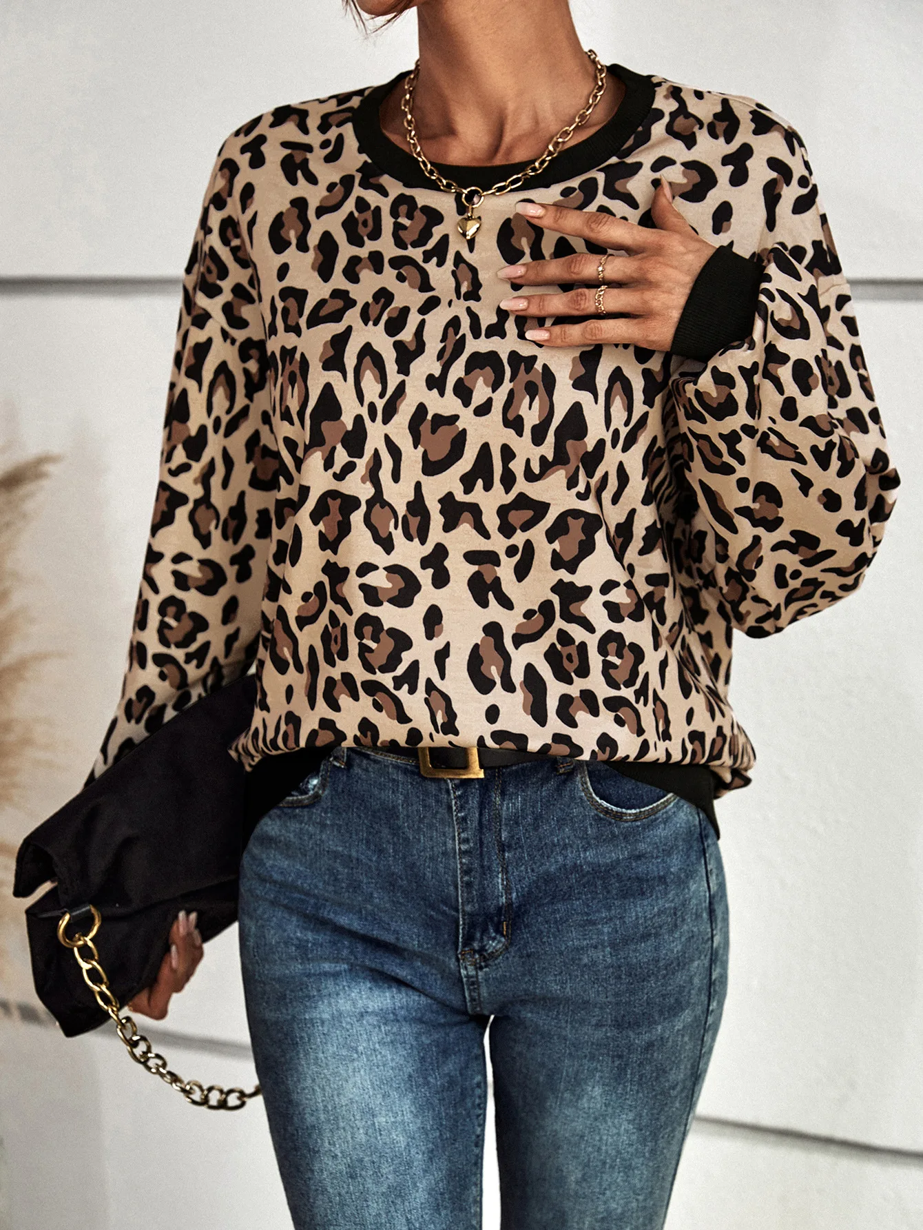 Autumn and Winter Women\'s Hot Selling Leopard Print Long Sleeved Casual Hoodie