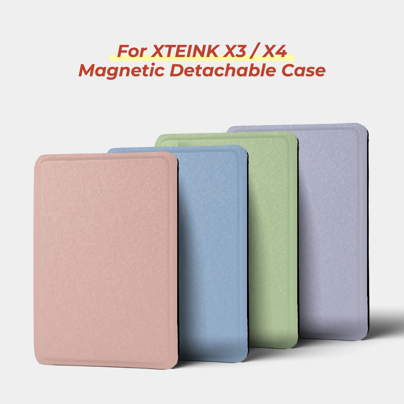 Capa twosheep para xteink x4 x3 2 em 1, magnética, destacável, transparente, tpu, capa traseira à prova de choque, minimalista, cor sólida