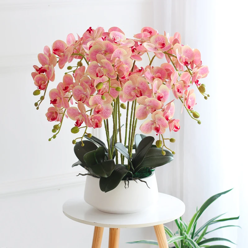 

Высококачественный набор искусственных орхидей в больших горшках для декора гостиничных лобби, гостиных и стойки ресепшн