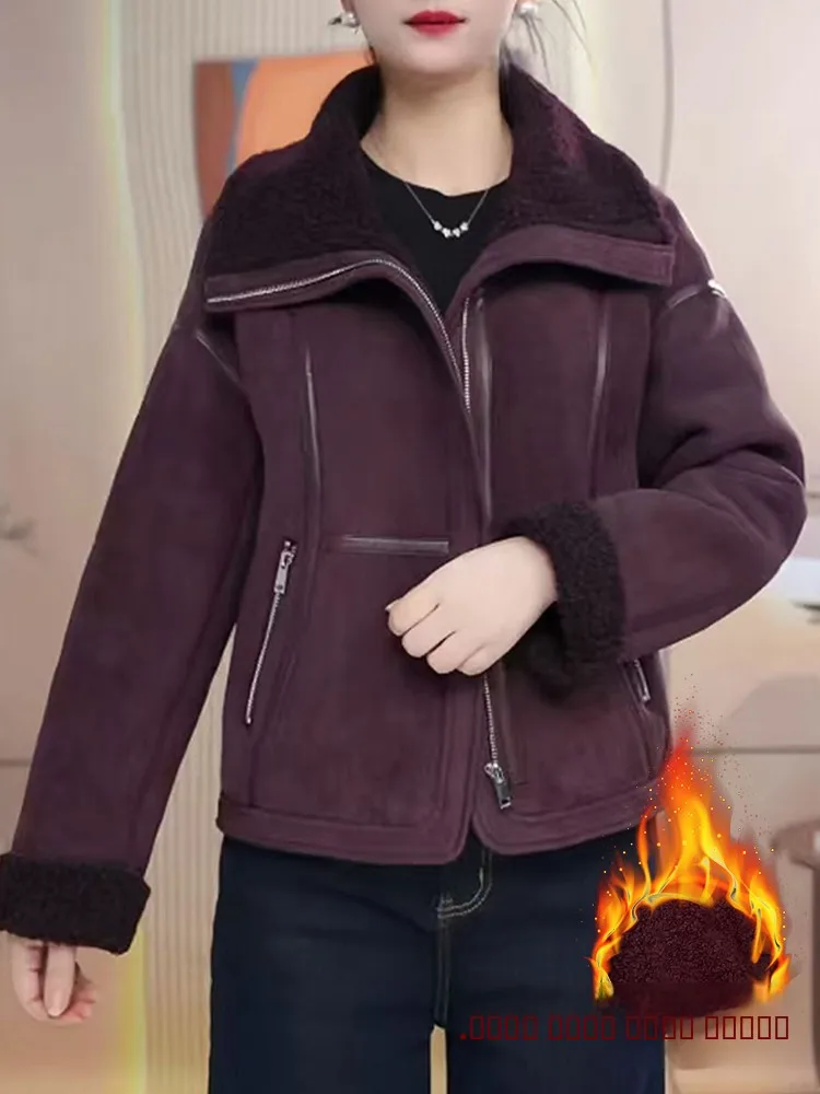 Manteau matelassé en coton doublé de fourrure pour femme, style simple, fermeture éclair, nouvelle collection automne-hiver 2026...