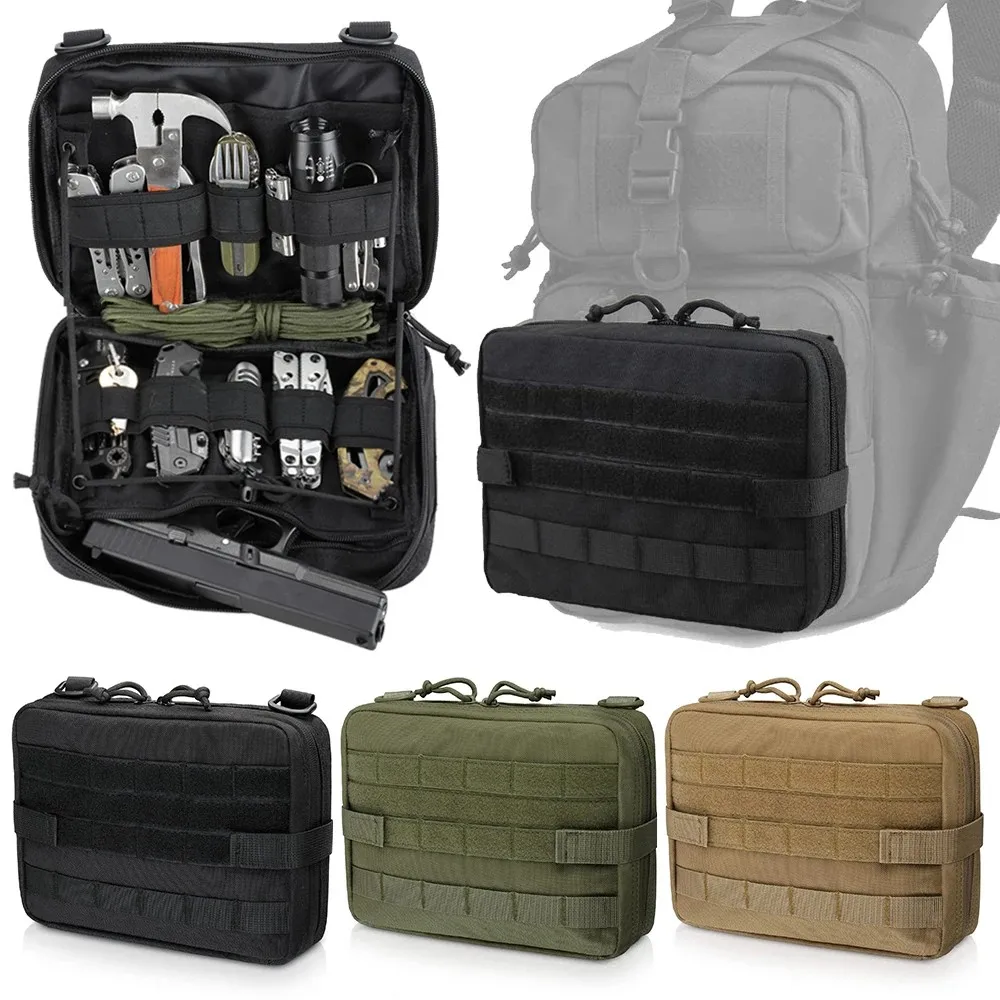 Sac de gestion tactique MOLLE multifonction, kit médical EDC, fixation, petit équipement, organisateur d'outils pour randonnée, chasse, pêche et