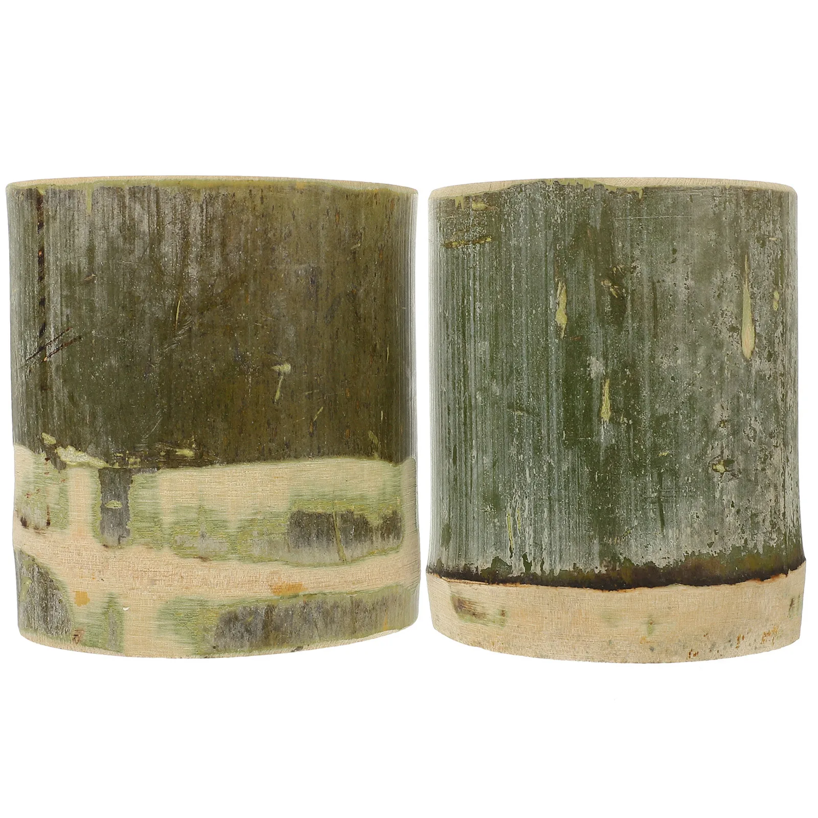 2 قطعة حامل قلم سطح المكتب من الخيزران سعة كبيرة منظم أقلام الرصاص مكتب القرطاسية تخزين الحاويات حامل قلم أشتات المنظم #3