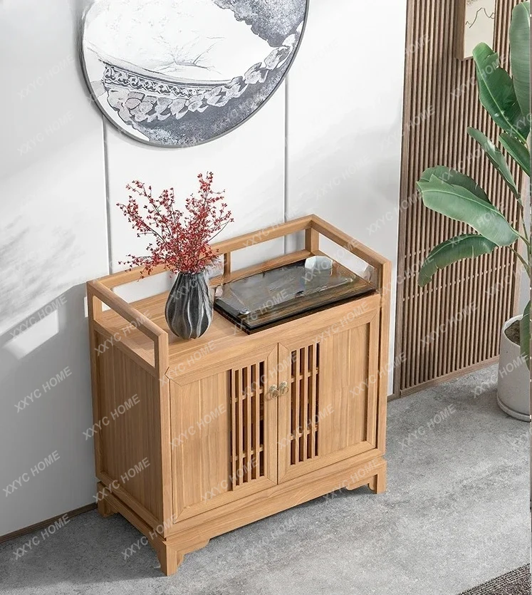 S New Chinese Style Sideboard Cabinet Solid Wood Wall Low Table Entrance Cabinet