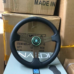 Drift Racing 13Inch Nardi Steering Wheel Drift Car Rally JDM Nardi Real Leather Steering Wheel Volantes For VW HONDA TOYOTA BMW