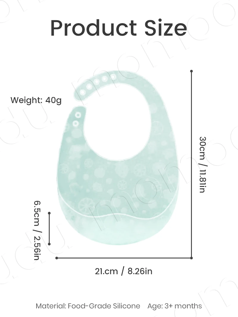 Baby Silicone Bibs Babies Waterproof Bib Solid Color 5-speed Adjustment Saliva Pocket Children's Burp Cloths Accessories Newborn