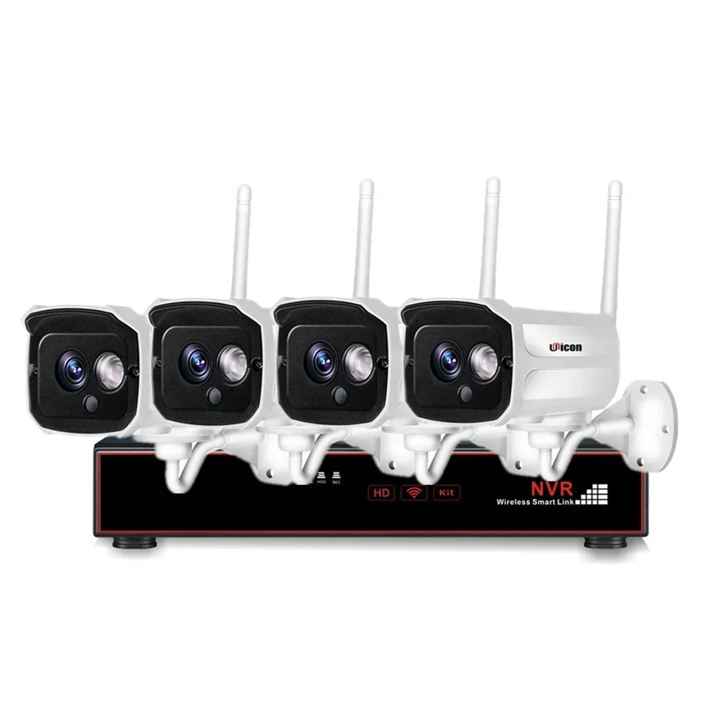 4CH H.265 Tuya App 2MP Audio Video Vigilancia Kit NVR inalámbrico con sistema de cámaras de seguridad
